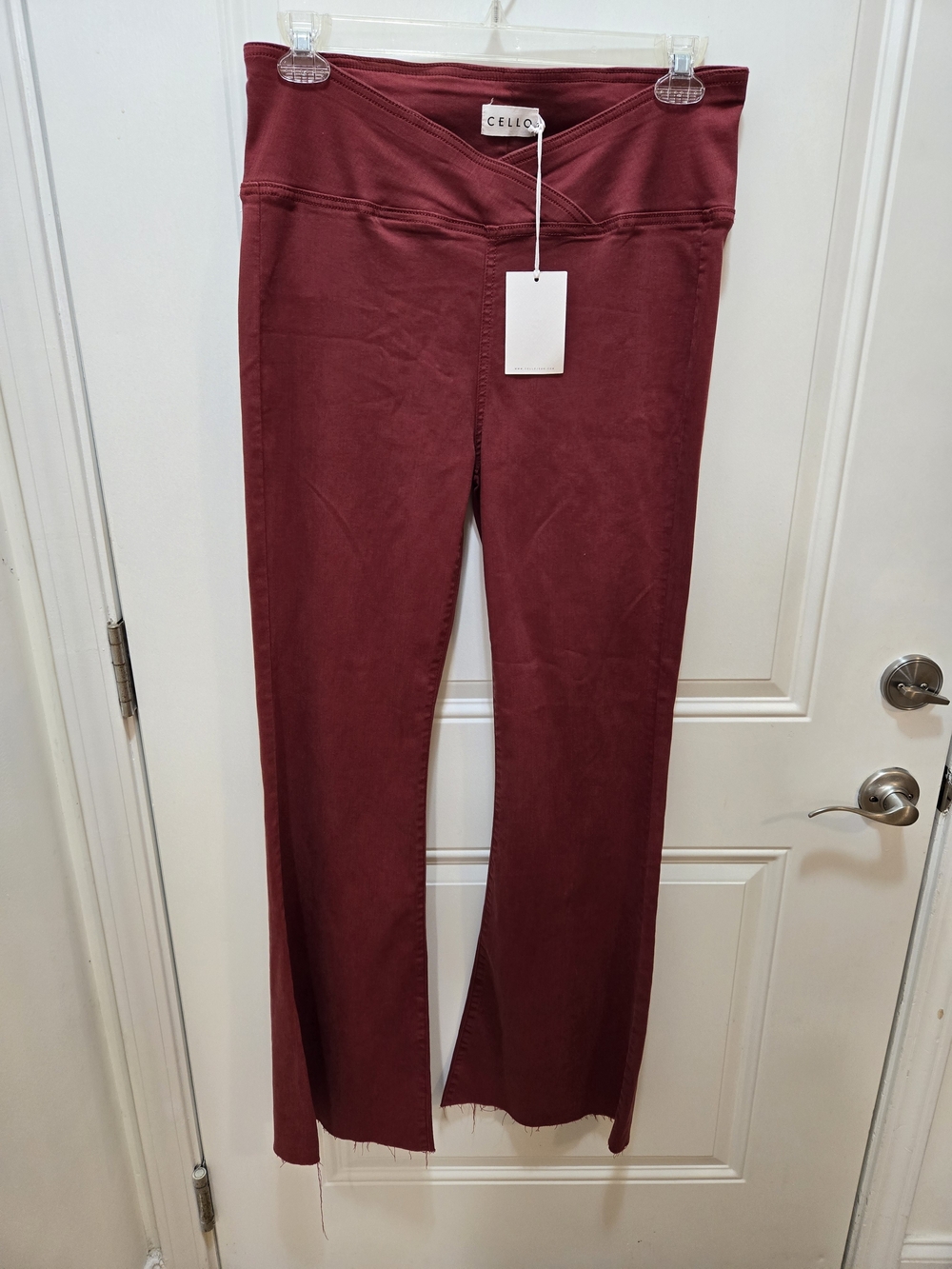 Cello Women's Boot Cut Jeans in Burgundy